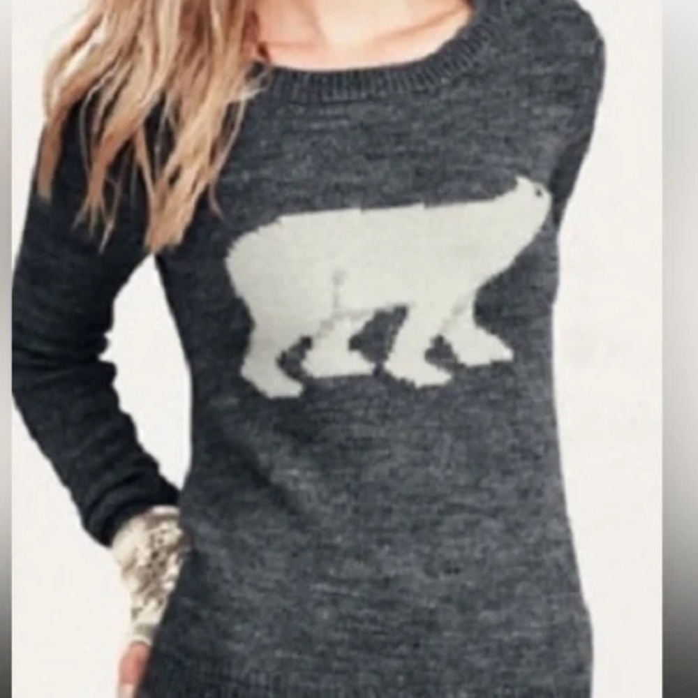 Garnet Hill wool alpaca blend sweater size small polar bear